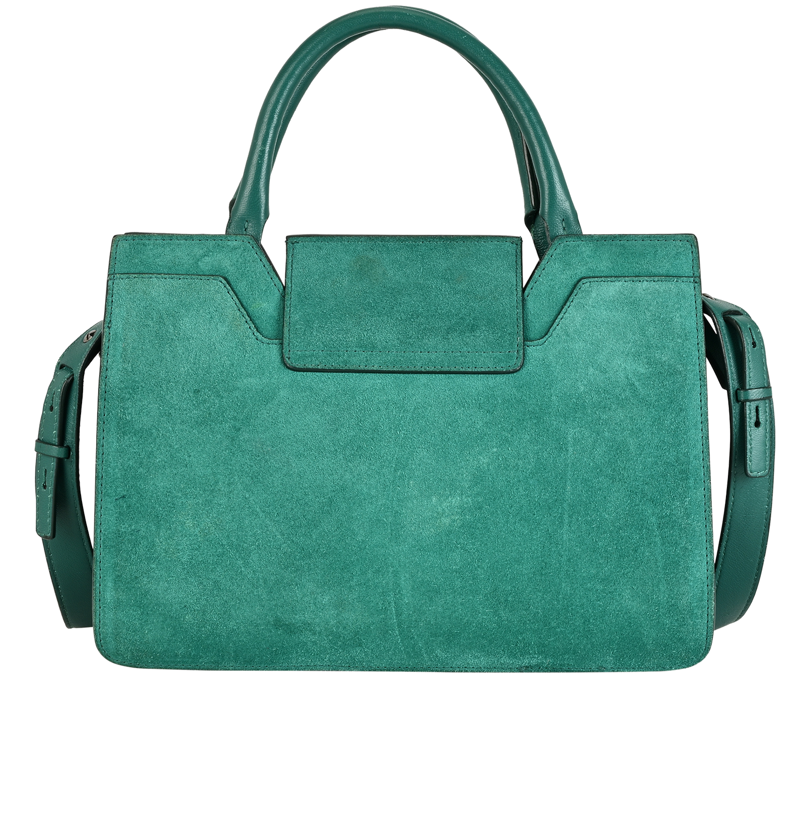 Rebel Tote, &pound;320, Handbags, Green, Suede, Back view